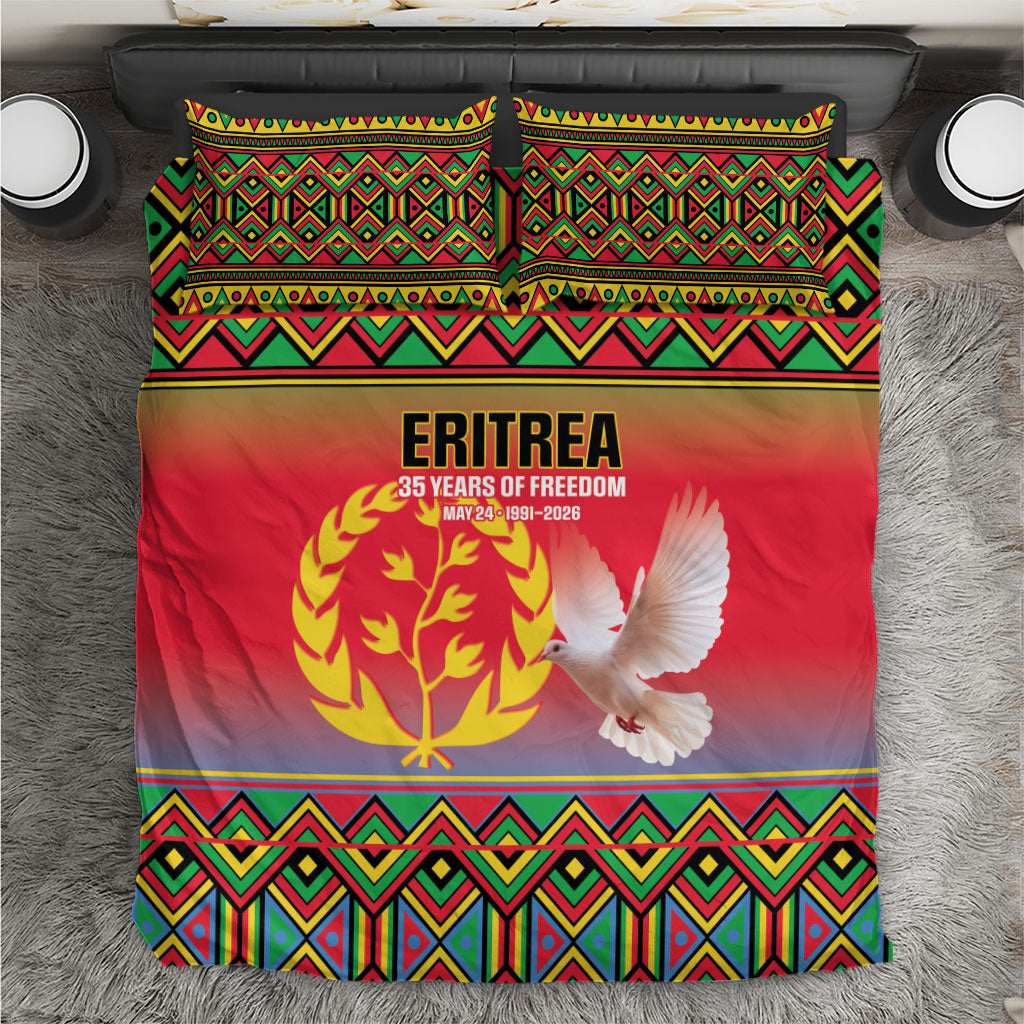 Eritrea 35 Years Of Independence Bedding Set 1991-2026 Freedom Legacy Pride