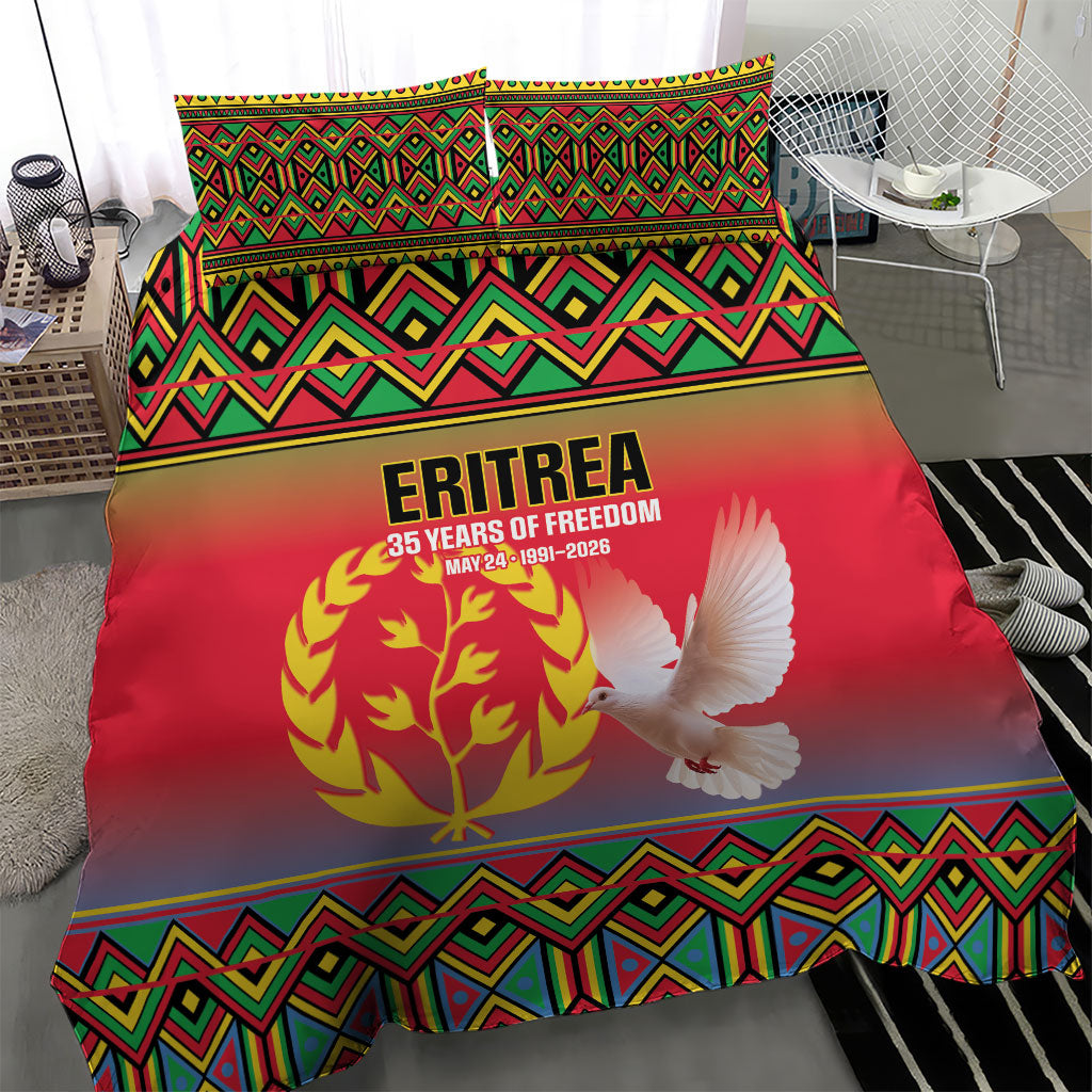 Eritrea 35 Years Of Independence Bedding Set 1991-2026 Freedom Legacy Pride