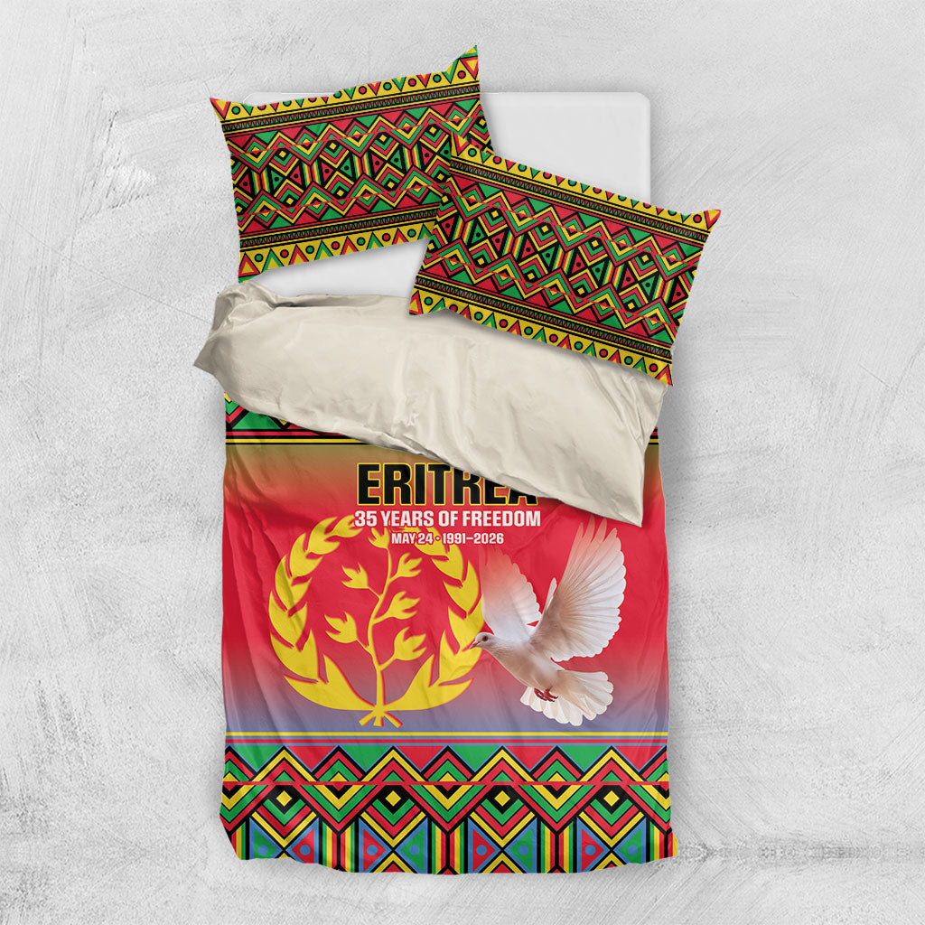 Eritrea 35 Years Of Independence Bedding Set 1991-2026 Freedom Legacy Pride