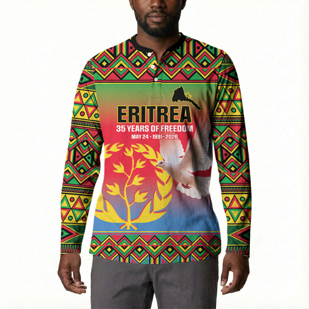 Eritrea 35 Years Of Independence Button Sweatshirt 1991-2026 Freedom Legacy Pride