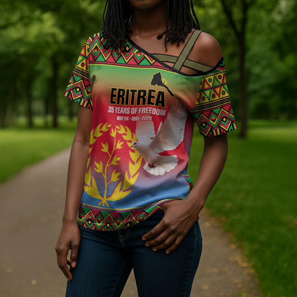 Eritrea 35 Years Of Independence Cross Shoulder Shirt 1991-2026 Freedom Legacy Pride