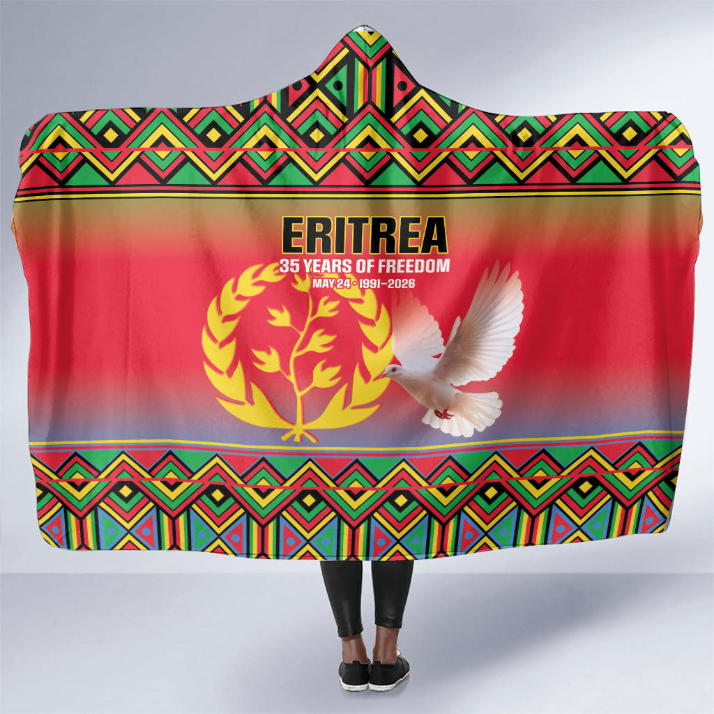 Eritrea 35 Years Of Independence Hooded Blanket 1991-2026 Freedom Legacy Pride