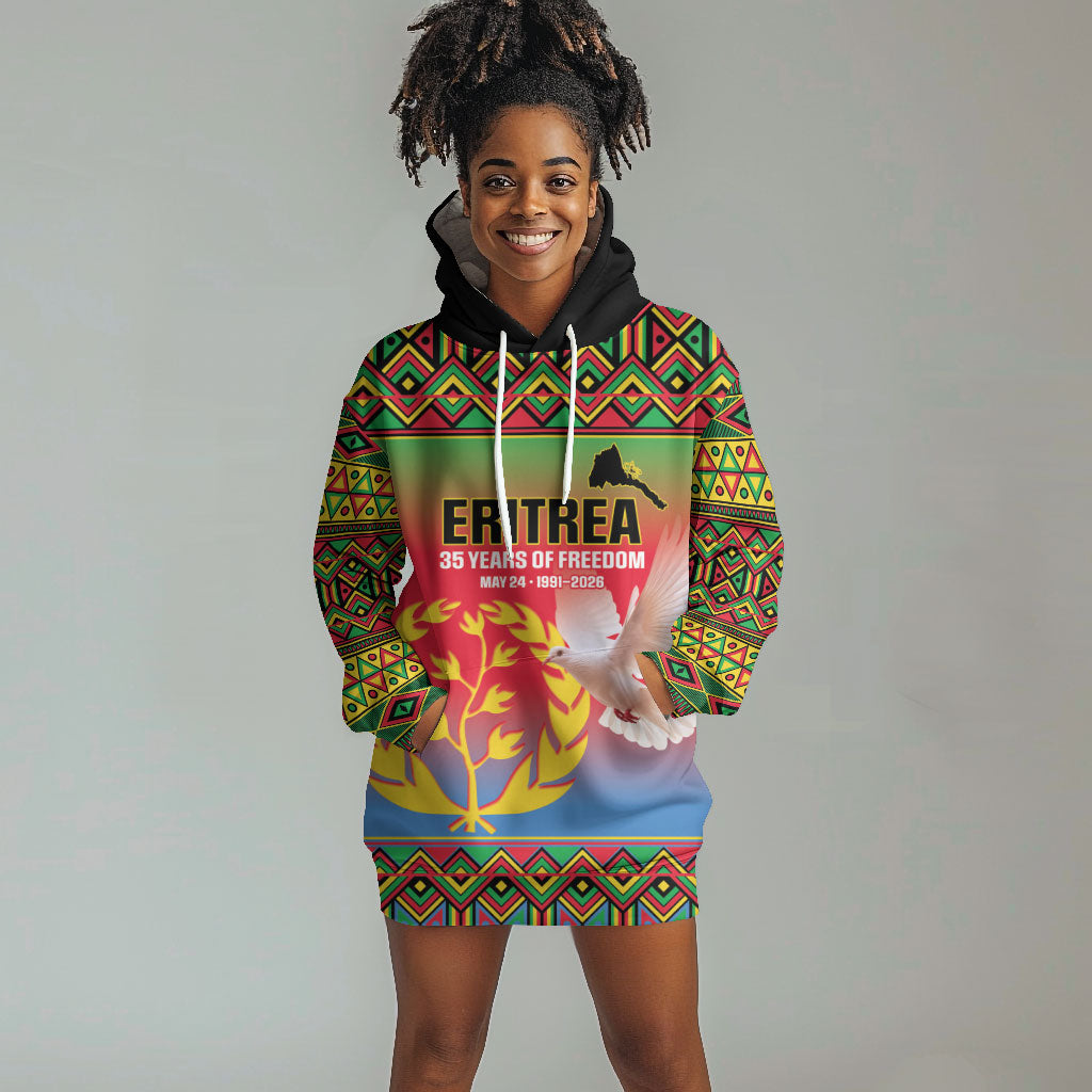 Eritrea 35 Years Of Independence Hoodie Dress 1991-2026 Freedom Legacy Pride