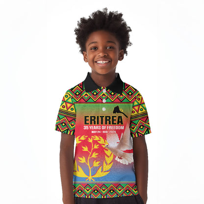 Eritrea 35 Years Of Independence Kid Polo Shirt 1991-2026 Freedom Legacy Pride