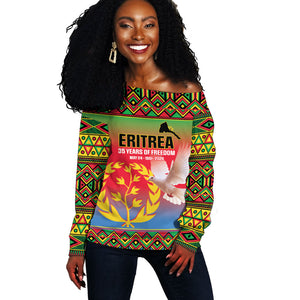 Eritrea 35 Years Of Independence Off Shoulder Sweater 1991-2026 Freedom Legacy Pride