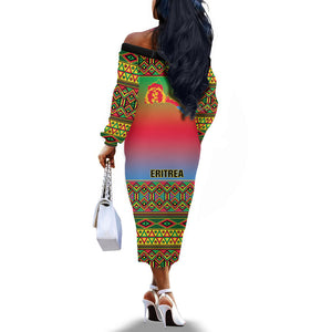 Eritrea 35 Years Of Independence Off The Shoulder Long Sleeve Dress 1991-2026 Freedom Legacy Pride