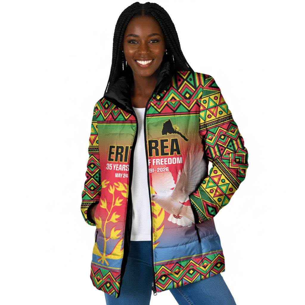 Eritrea 35 Years Of Independence Padded Jacket 1991-2026 Freedom Legacy Pride