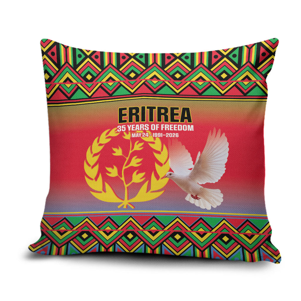 Eritrea 35 Years Of Independence Pillow Cover 1991-2026 Freedom Legacy Pride