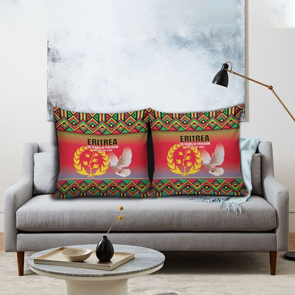 Eritrea 35 Years Of Independence Pillow Cover 1991-2026 Freedom Legacy Pride