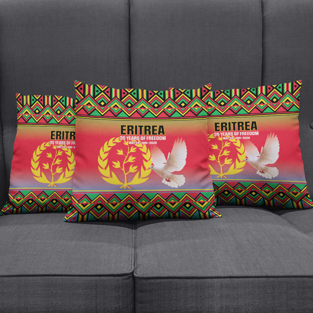 Eritrea 35 Years Of Independence Pillow Cover 1991-2026 Freedom Legacy Pride