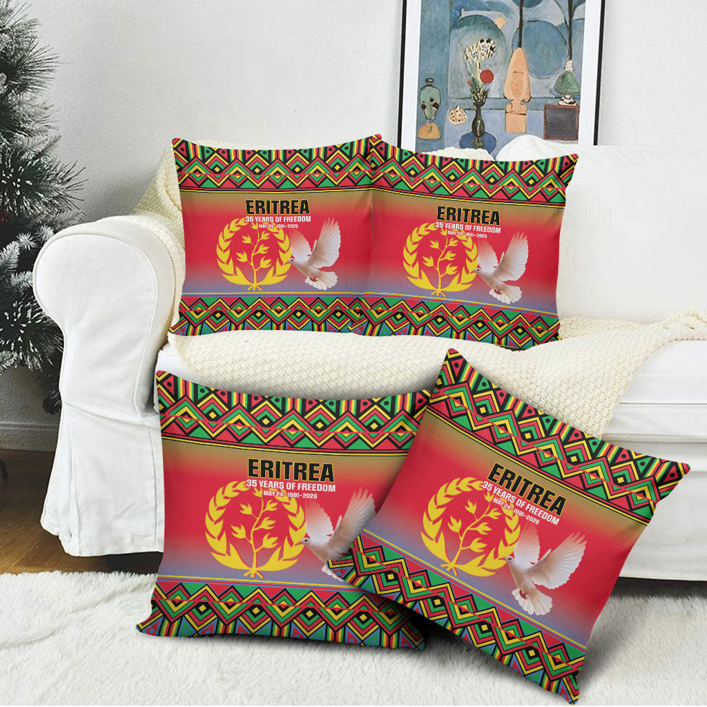 Eritrea 35 Years Of Independence Pillow Cover 1991-2026 Freedom Legacy Pride