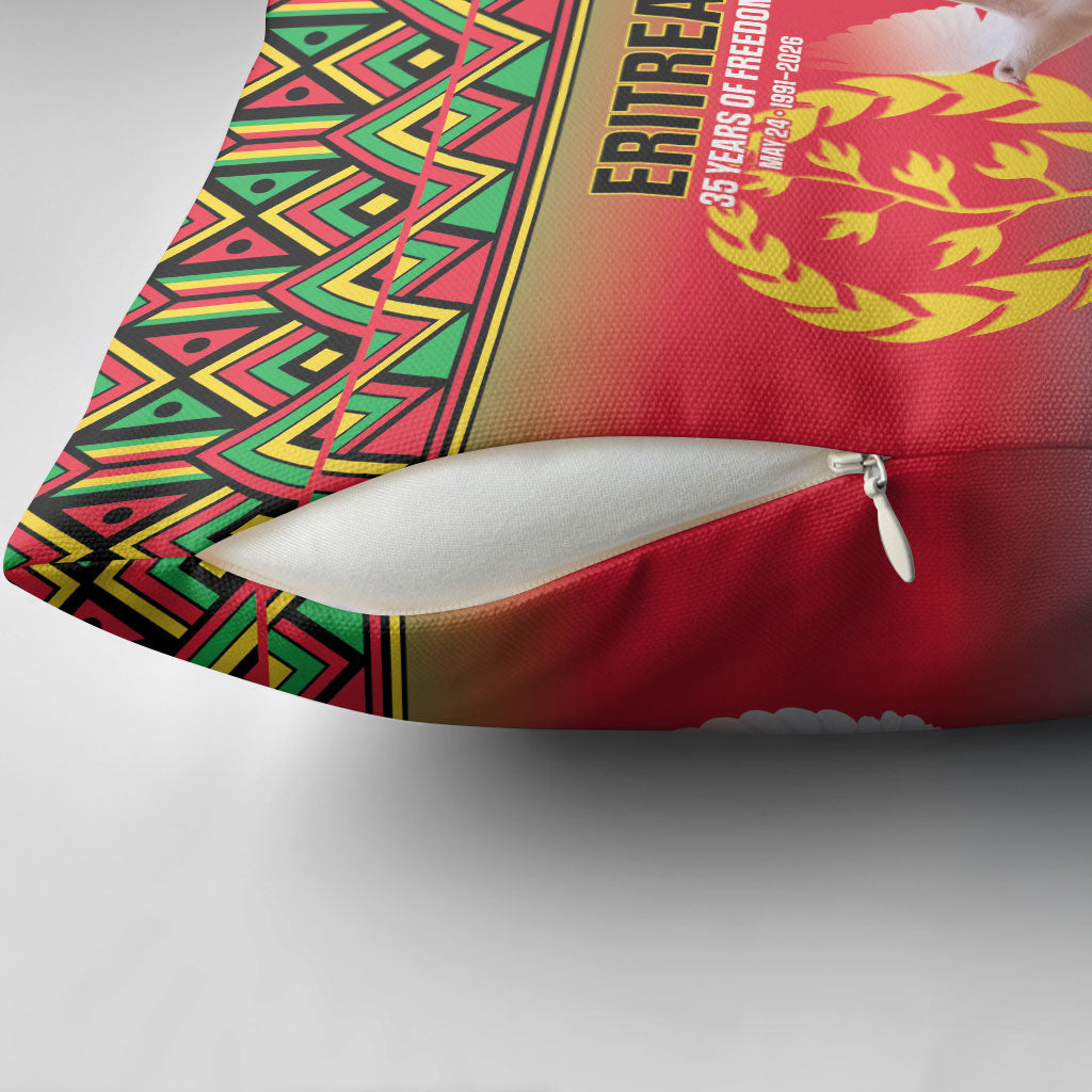 Eritrea 35 Years Of Independence Pillow Cover 1991-2026 Freedom Legacy Pride