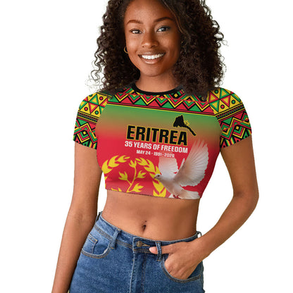 Eritrea 35 Years Of Independence Raglan Cropped T shirt 1991-2026 Freedom Legacy Pride