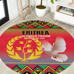 Eritrea 35 Years Of Independence Round Carpet 1991-2026 Freedom Legacy Pride