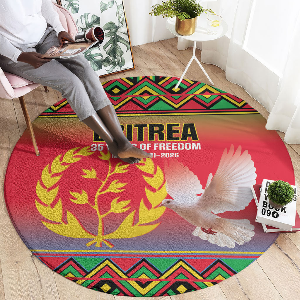 Eritrea 35 Years Of Independence Round Carpet 1991-2026 Freedom Legacy Pride