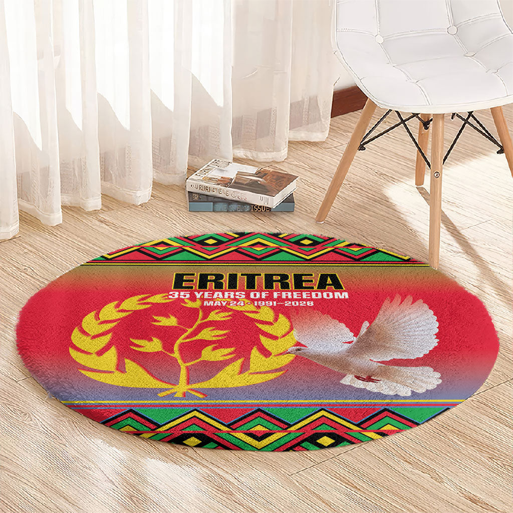 Eritrea 35 Years Of Independence Round Carpet 1991-2026 Freedom Legacy Pride