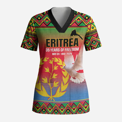 Eritrea 35 Years Of Independence Scrub Top 1991-2026 Freedom Legacy Pride