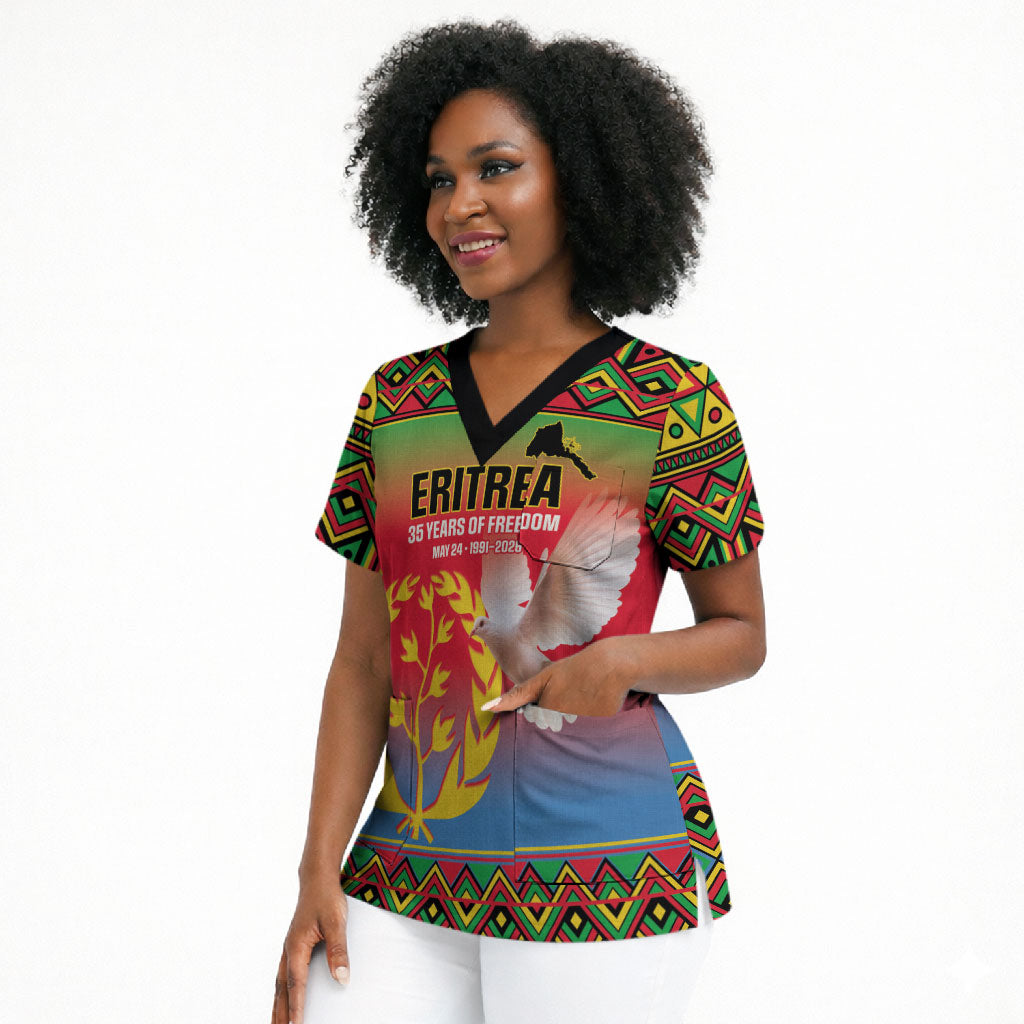 Eritrea 35 Years Of Independence Scrub Top 1991-2026 Freedom Legacy Pride