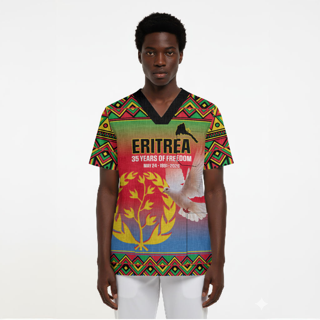 Eritrea 35 Years Of Independence Scrub Top 1991-2026 Freedom Legacy Pride