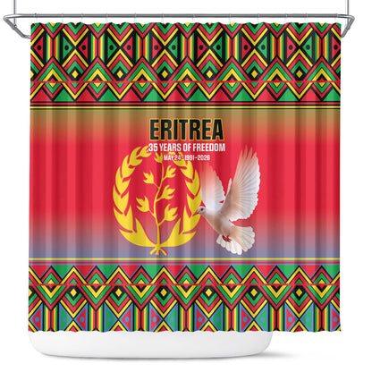 Eritrea 35 Years Of Independence Shower Curtain 1991-2026 Freedom Legacy Pride