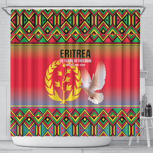 Eritrea 35 Years Of Independence Shower Curtain 1991-2026 Freedom Legacy Pride