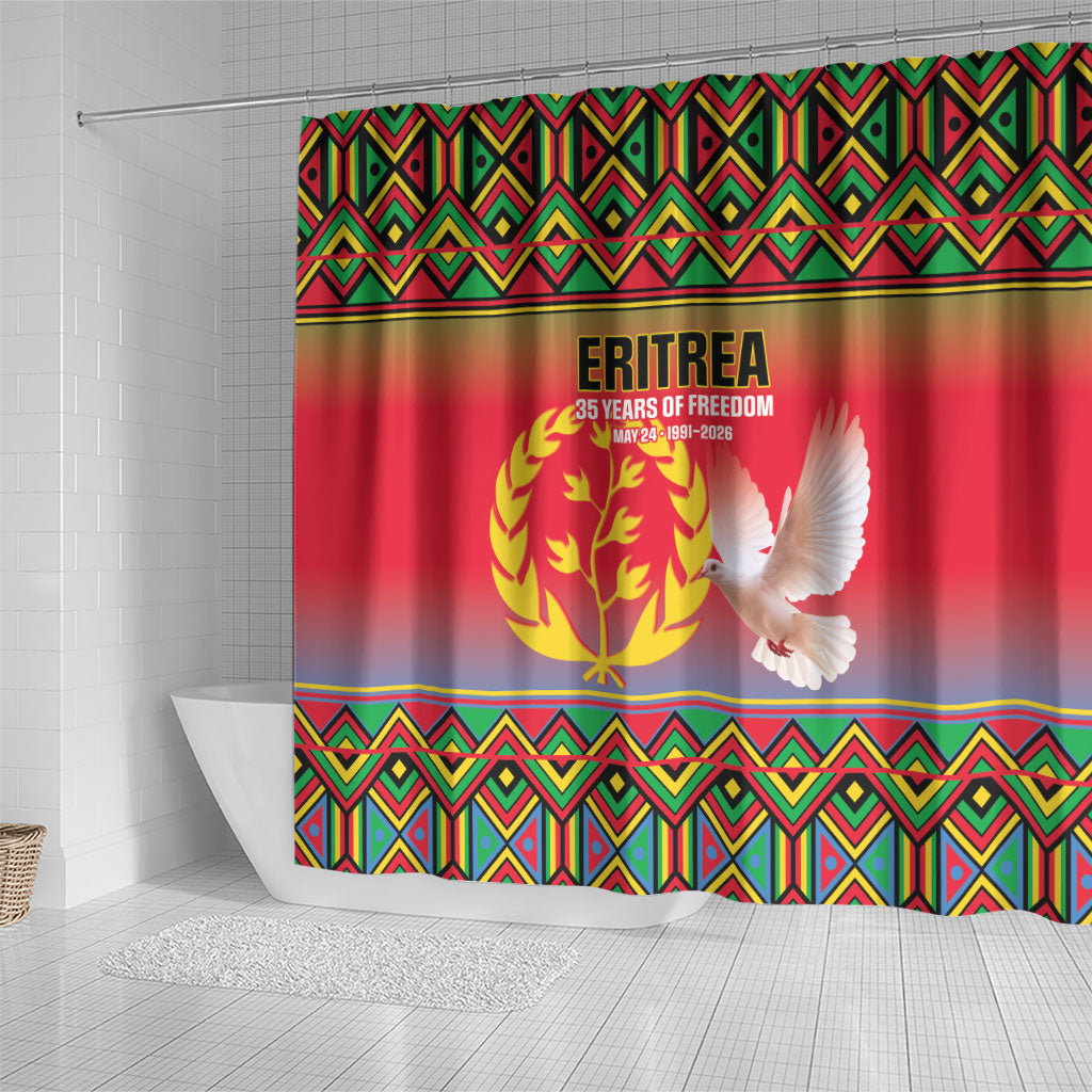 Eritrea 35 Years Of Independence Shower Curtain 1991-2026 Freedom Legacy Pride