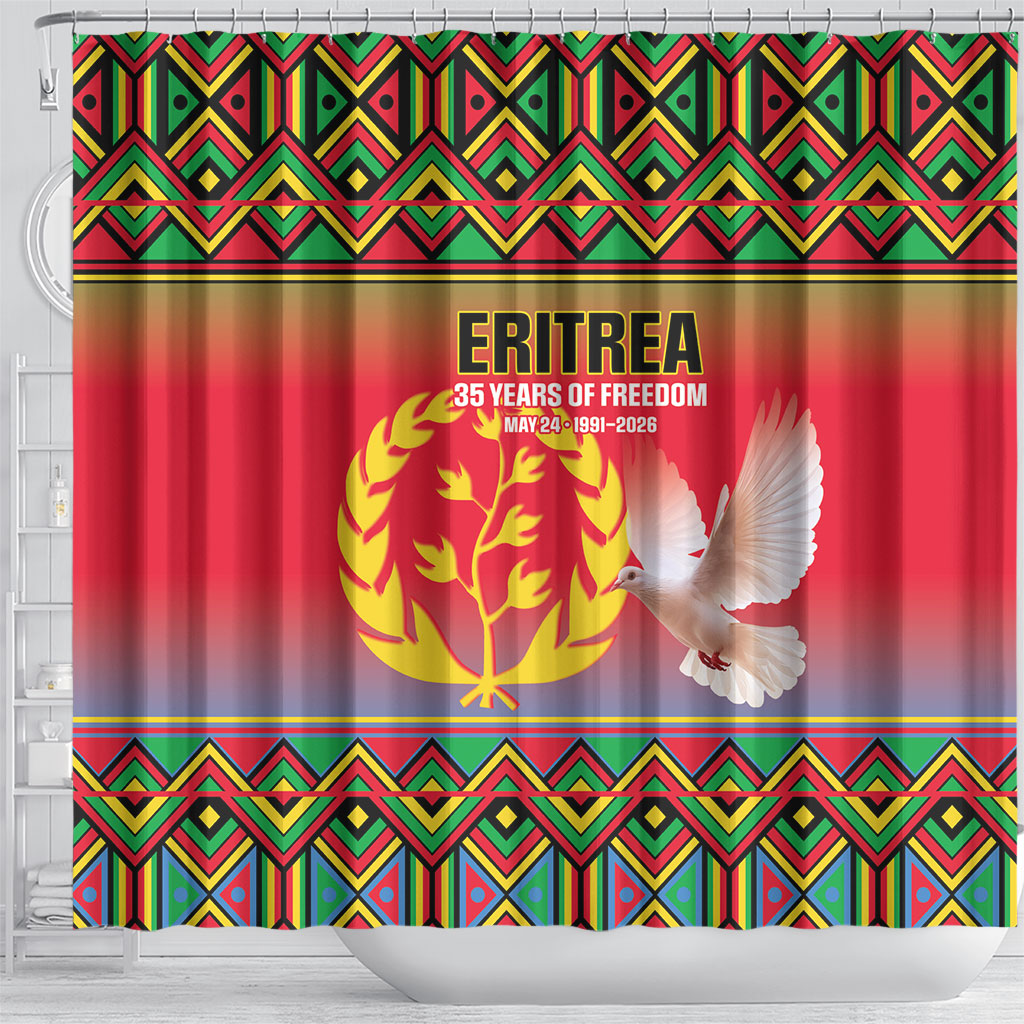 Eritrea 35 Years Of Independence Shower Curtain 1991-2026 Freedom Legacy Pride