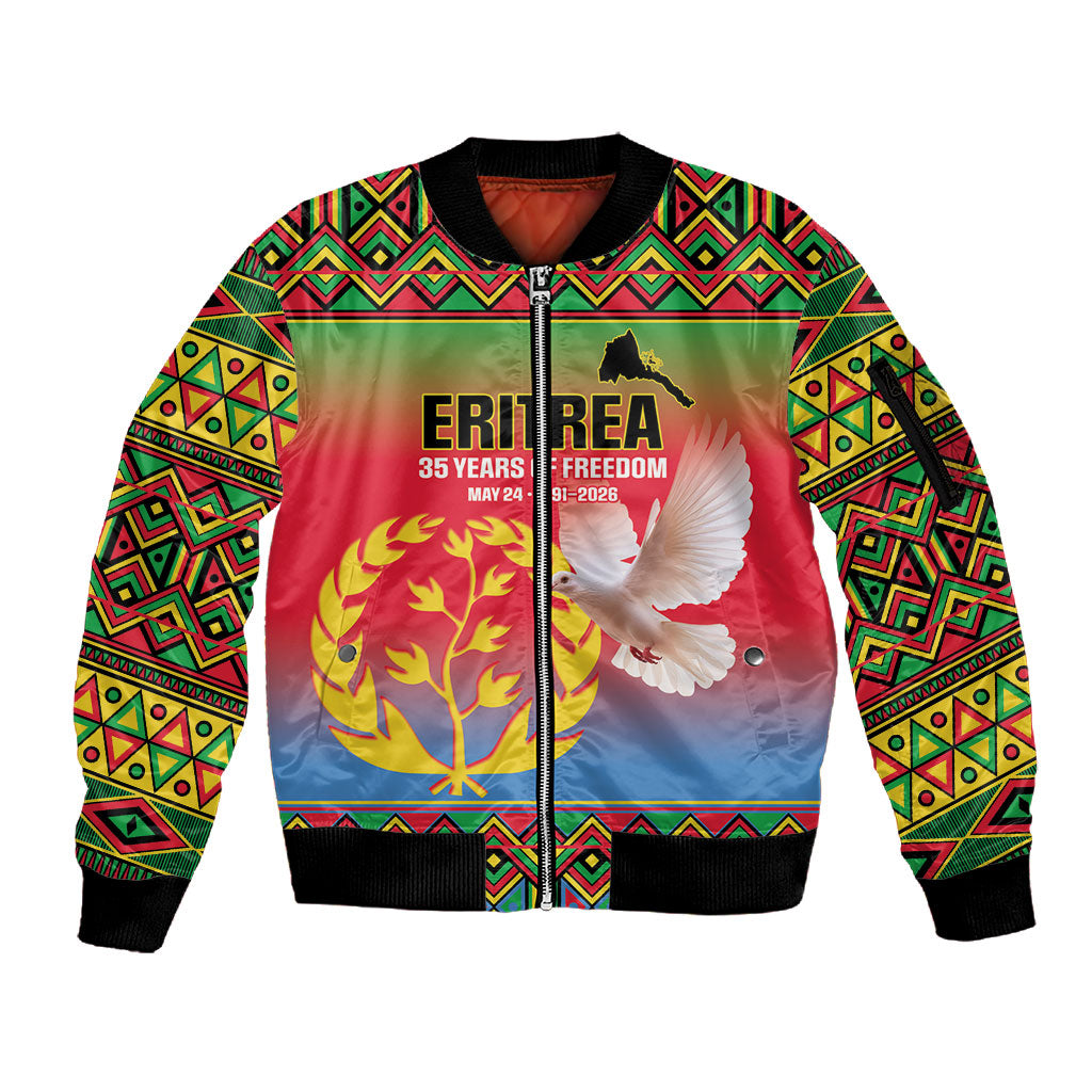 Eritrea 35 Years Of Independence Sleeve Zip Bomber Jacket 1991-2026 Freedom Legacy Pride