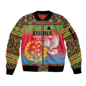 Eritrea 35 Years Of Independence Sleeve Zip Bomber Jacket 1991-2026 Freedom Legacy Pride