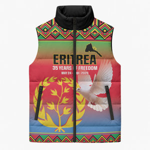 Eritrea 35 Years Of Independence Sleeveless Puffer Jacket 1991-2026 Freedom Legacy Pride