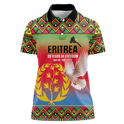 Eritrea 35 Years Of Independence Women Polo Shirt 1991-2026 Freedom Legacy Pride