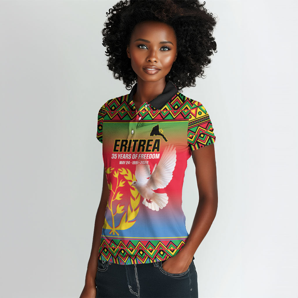 Eritrea 35 Years Of Independence Women Polo Shirt 1991-2026 Freedom Legacy Pride