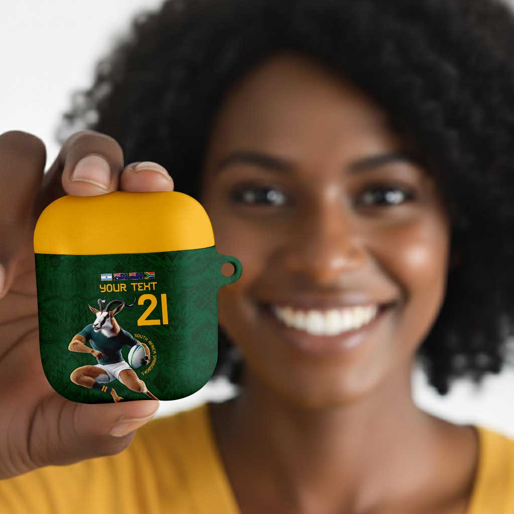 South Africa Rugby Custom AirPods Case Glory Be To Springboks
