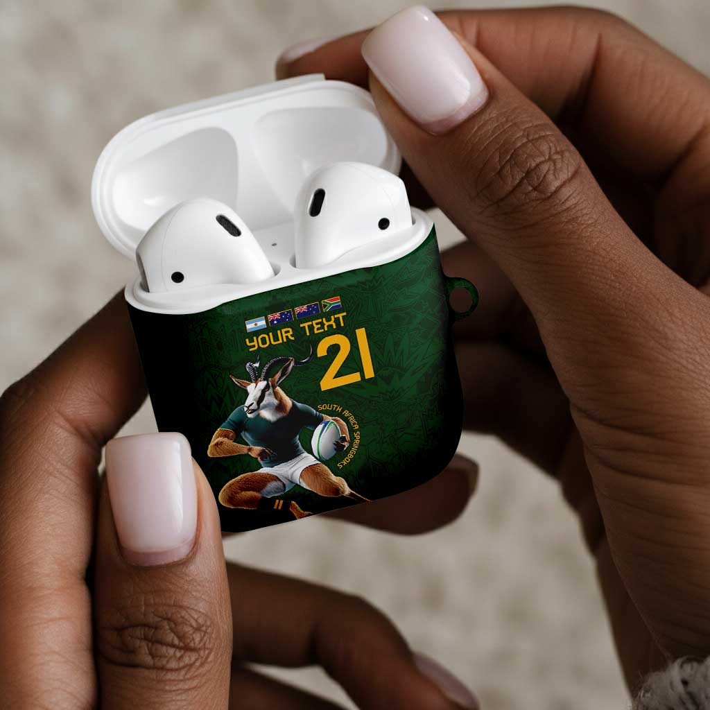 South Africa Rugby Custom AirPods Case Glory Be To Springboks