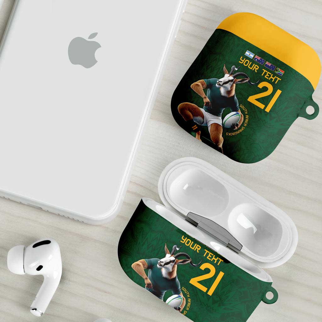 South Africa Rugby Custom AirPods Case Glory Be To Springboks