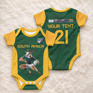 South Africa Rugby Custom Baby Onesie Glory Be To Springboks