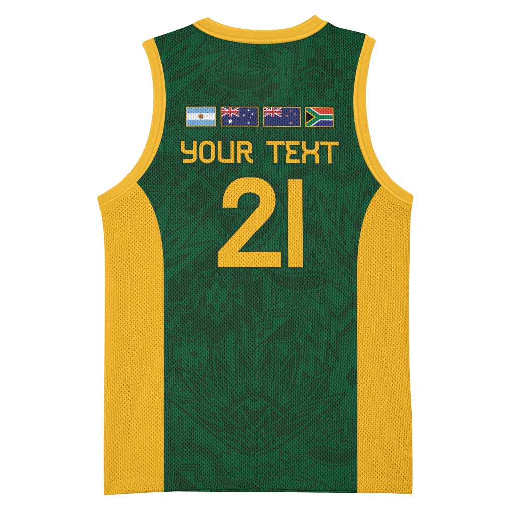 South Africa Rugby Custom Basketball Jersey Glory Be To Springboks LT9