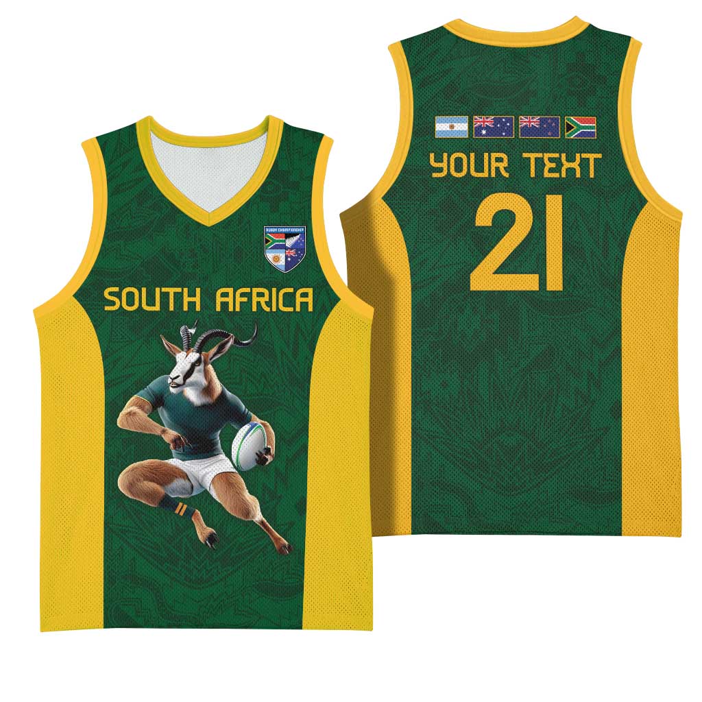 South Africa Rugby Custom Basketball Jersey Glory Be To Springboks LT9