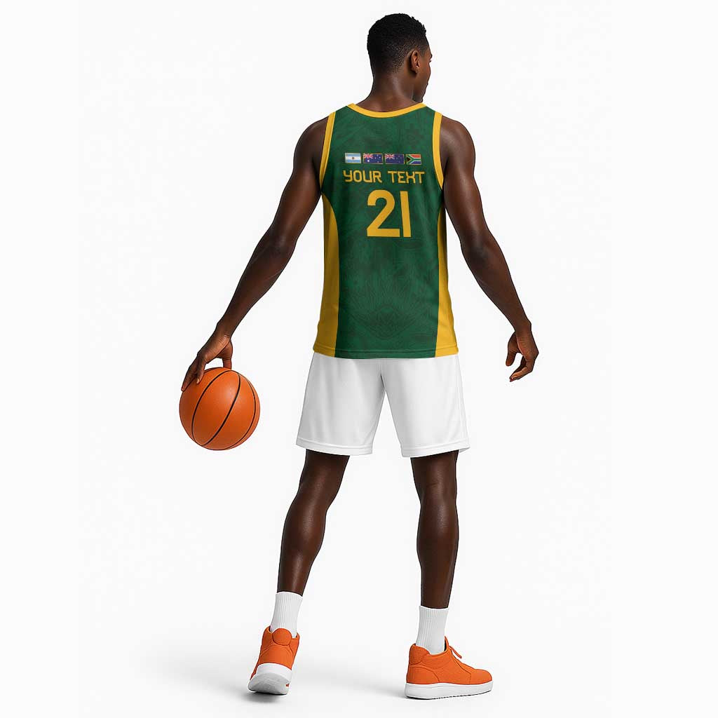 South Africa Rugby Custom Basketball Jersey Glory Be To Springboks LT9