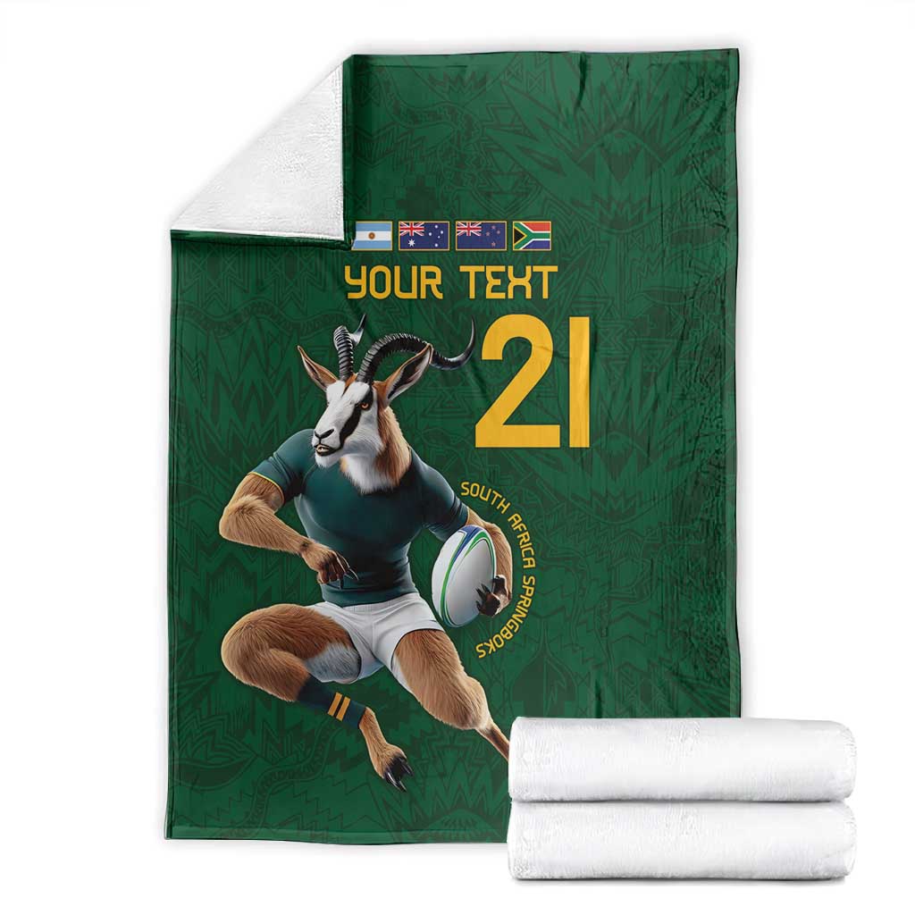 South Africa Rugby Custom Blanket Glory Be To Springboks - African Pride