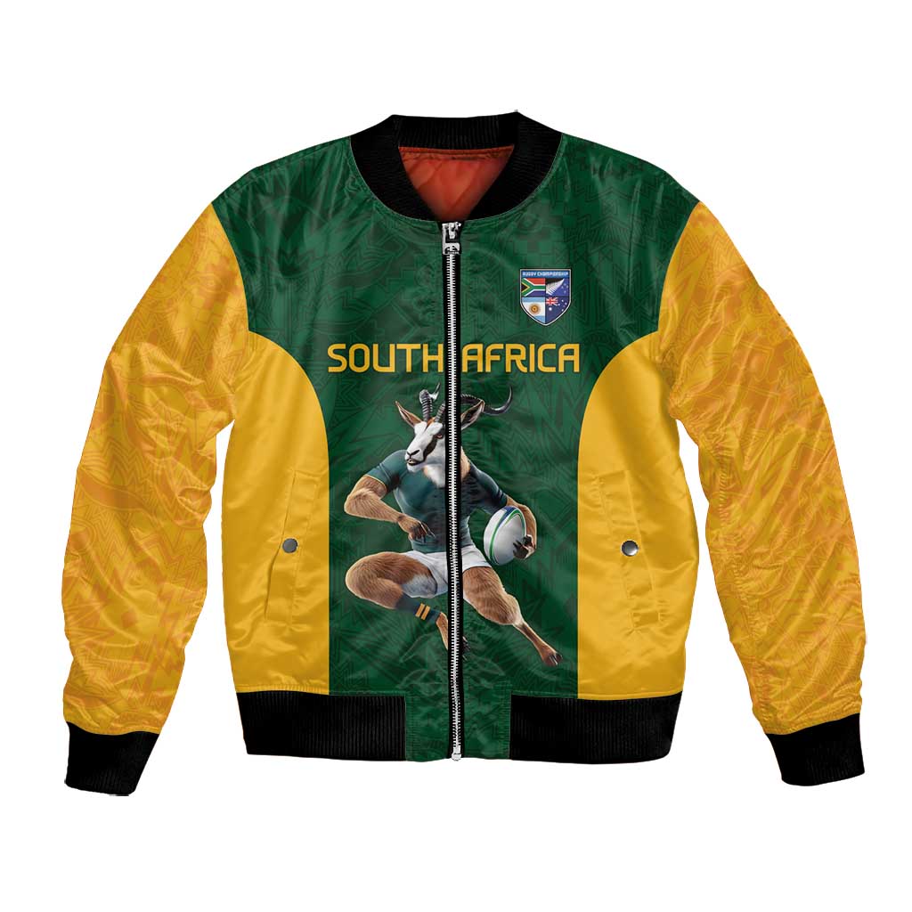 South Africa Rugby Custom Bomber Jacket Glory Be To Springboks - African Pride