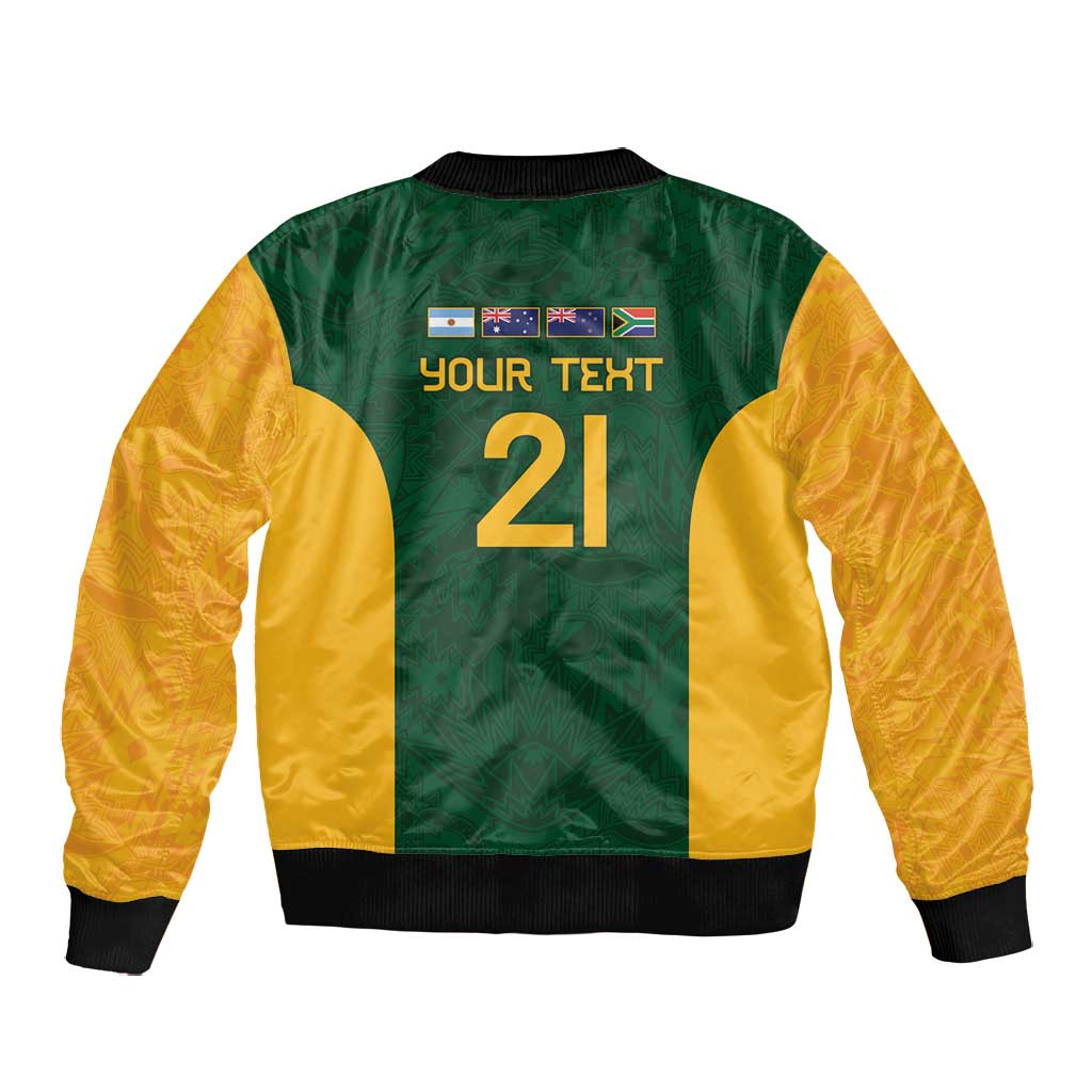 South Africa Rugby Custom Bomber Jacket Glory Be To Springboks - African Pride