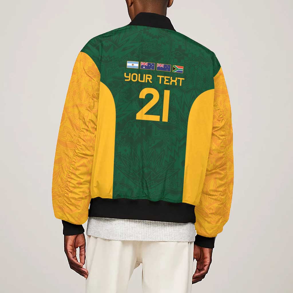 South Africa Rugby Custom Bomber Jacket Glory Be To Springboks - African Pride