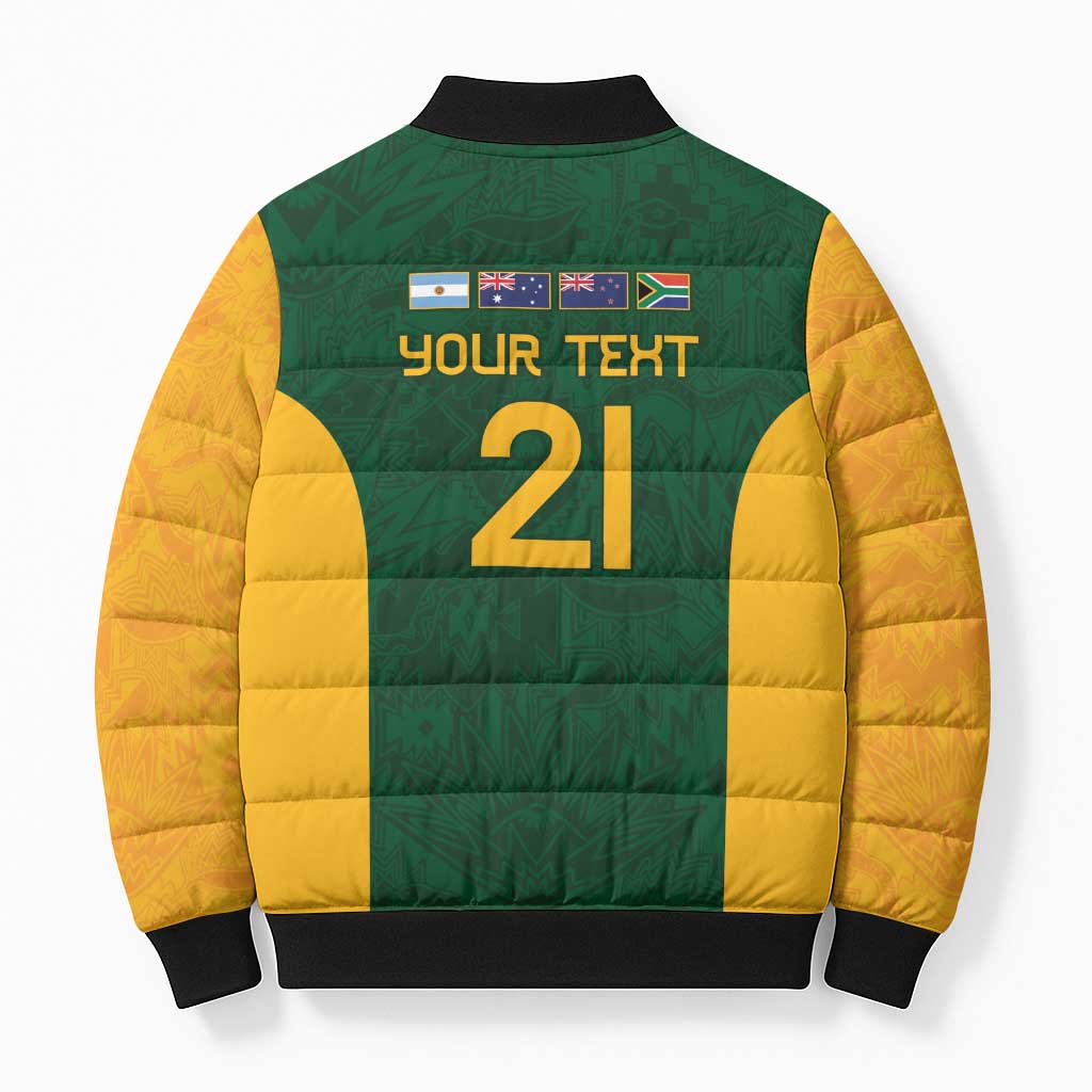 South Africa Rugby Custom Bomber Puffer Jacket Glory Be To Springboks