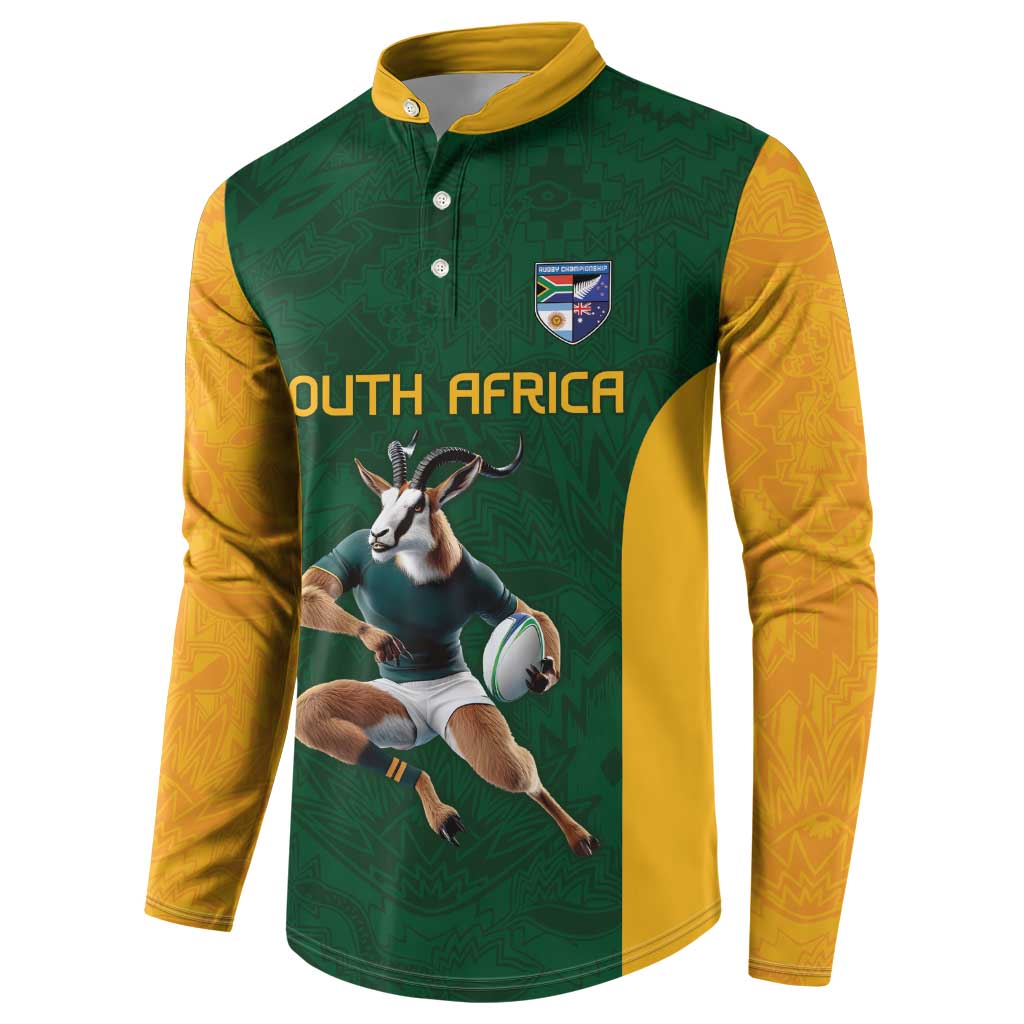 South Africa Rugby Custom Button Sweatshirt Glory Be To Springboks