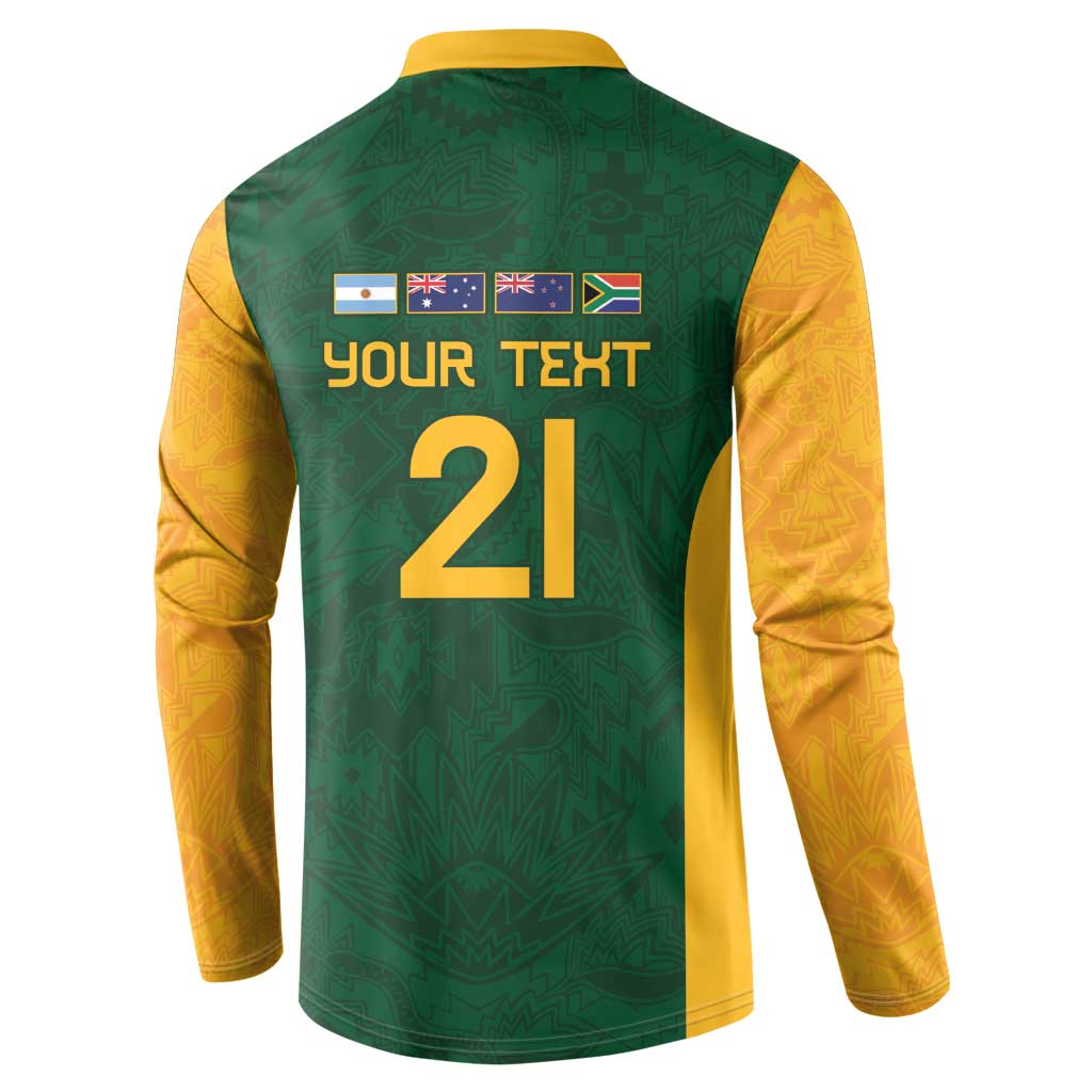 South Africa Rugby Custom Button Sweatshirt Glory Be To Springboks
