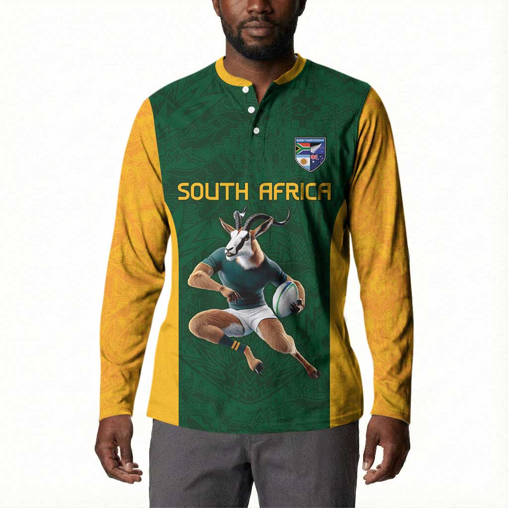 South Africa Rugby Custom Button Sweatshirt Glory Be To Springboks