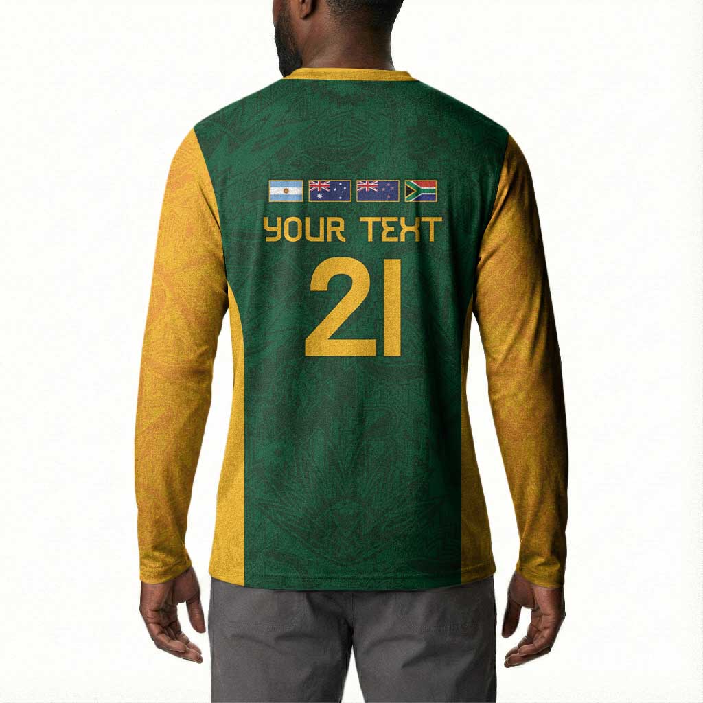 South Africa Rugby Custom Button Sweatshirt Glory Be To Springboks