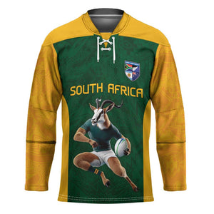 South Africa Rugby Custom Hockey Jersey Glory Be To Springboks