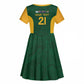 South Africa Rugby Custom Kid Short Sleeve Dress Glory Be To Springboks - African Pride